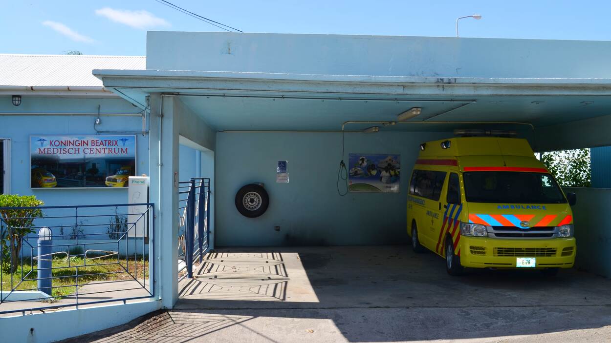 Medical Center St. Eustatius with ambulance