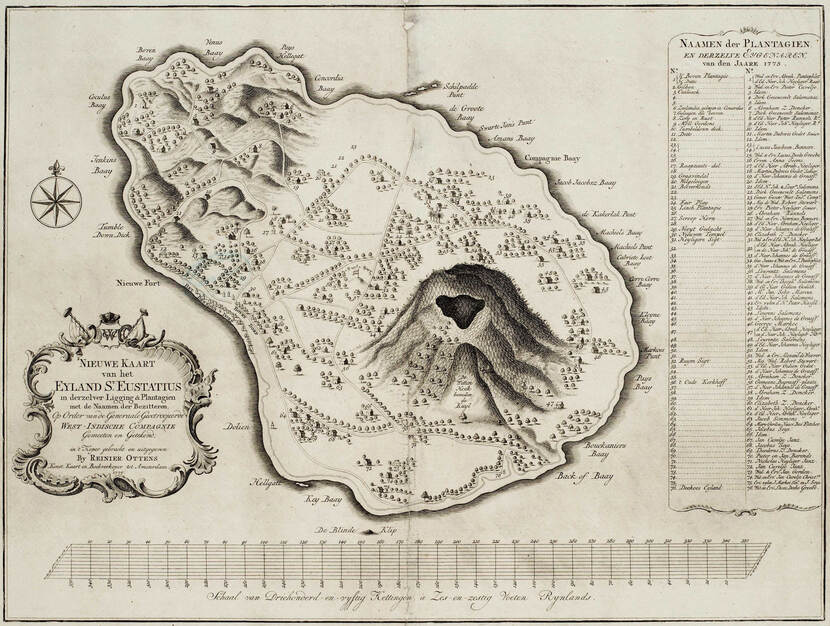Old map of St. Eustatius by Ottens, 1775.
