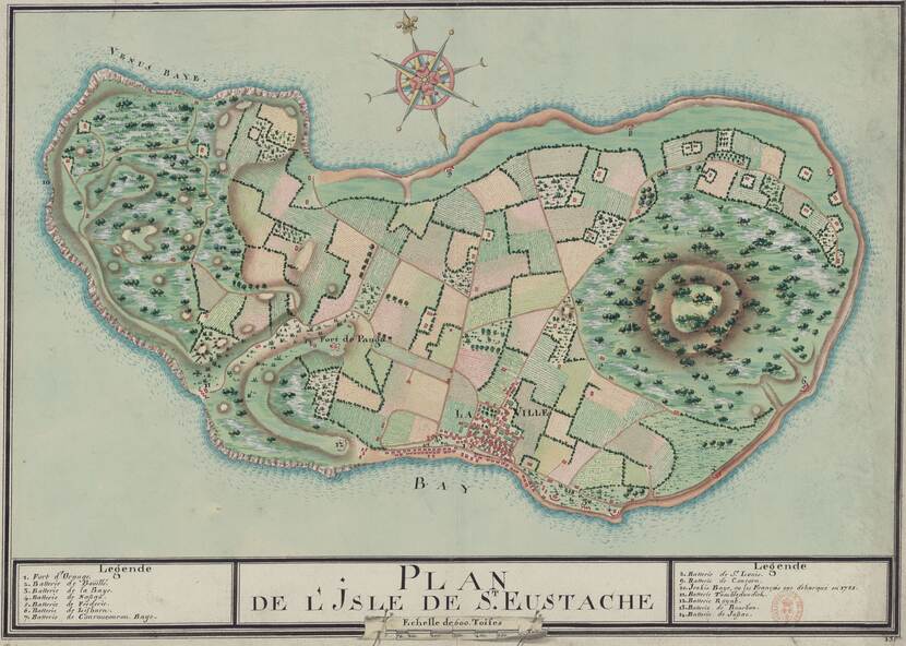 Old map of St. Eustatius